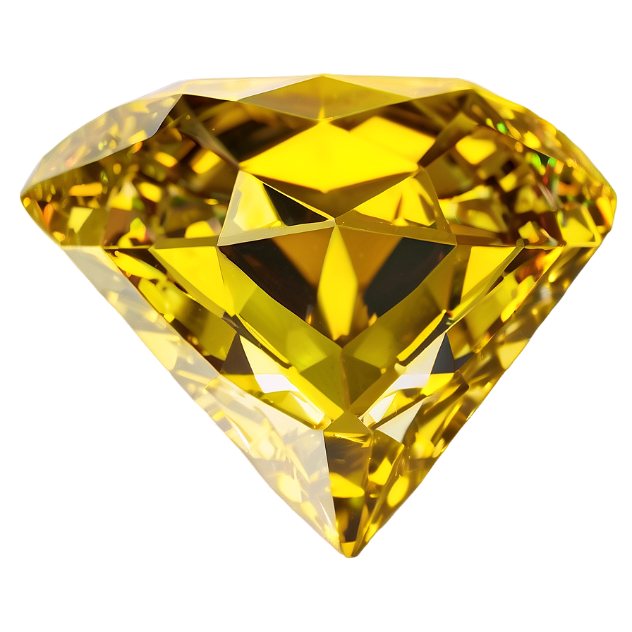 Fancy Yellow Diamond Gem Png Wkm PNG Image