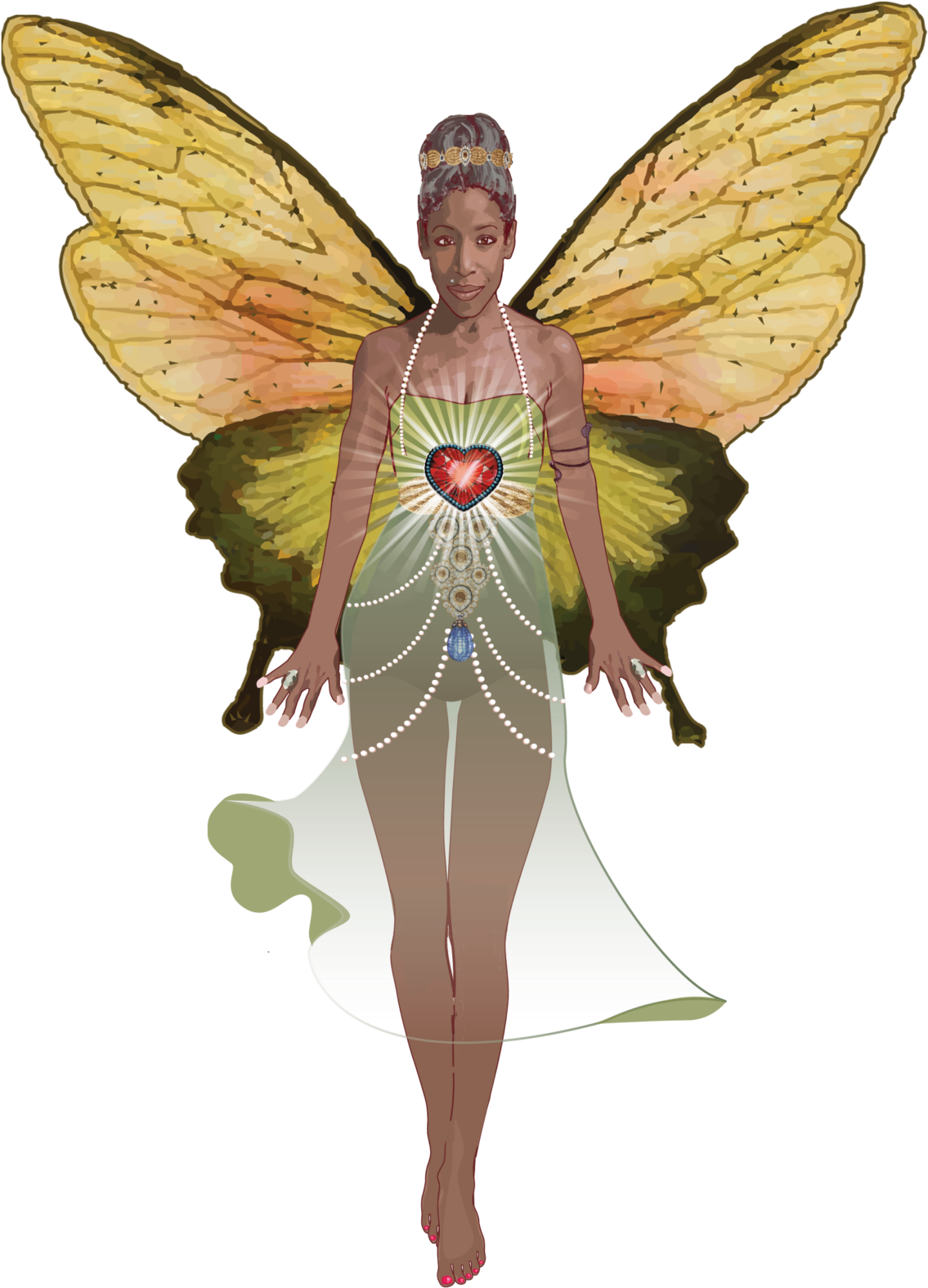 Fantasy Butterfly Woman Illustration PNG Image