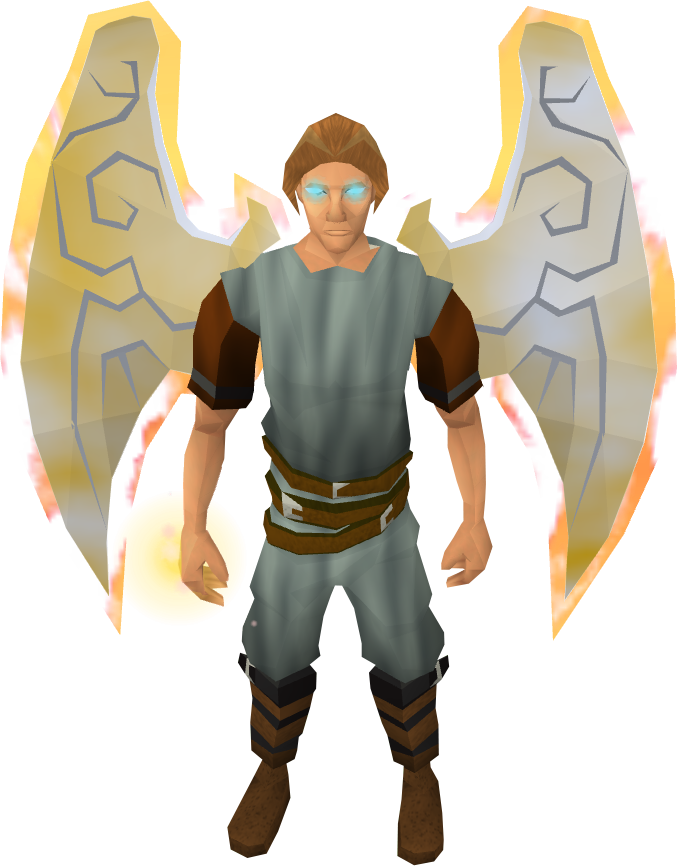 Fantasy Character With Fire Wings PNG Image