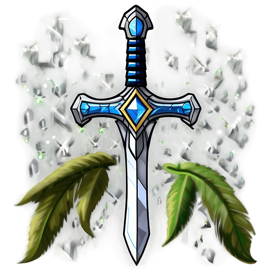 Fantasy Diamond Sword Drawing Png 05252024 PNG Image