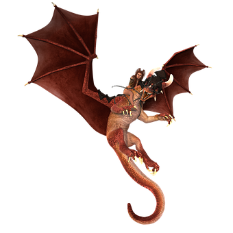 Fantasy Dragon Rider PNG Image