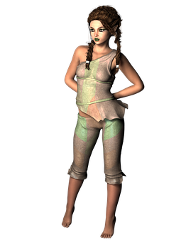 Fantasy Elf Character Render PNG Image