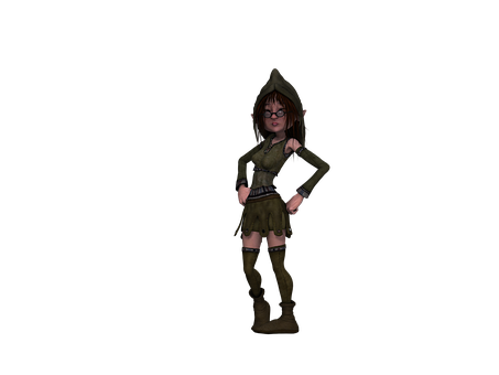 Fantasy Elf Costume Character PNG Image