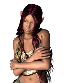 Fantasy_ Elf_ Girl_ Portrait PNG Image