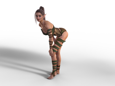 Fantasy_ Elf_ Woman_ Pose PNG Image