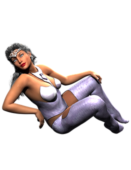 Fantasy Female Character Pose PNG Image