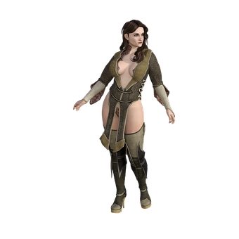 Fantasy Game Female Character PNG Image