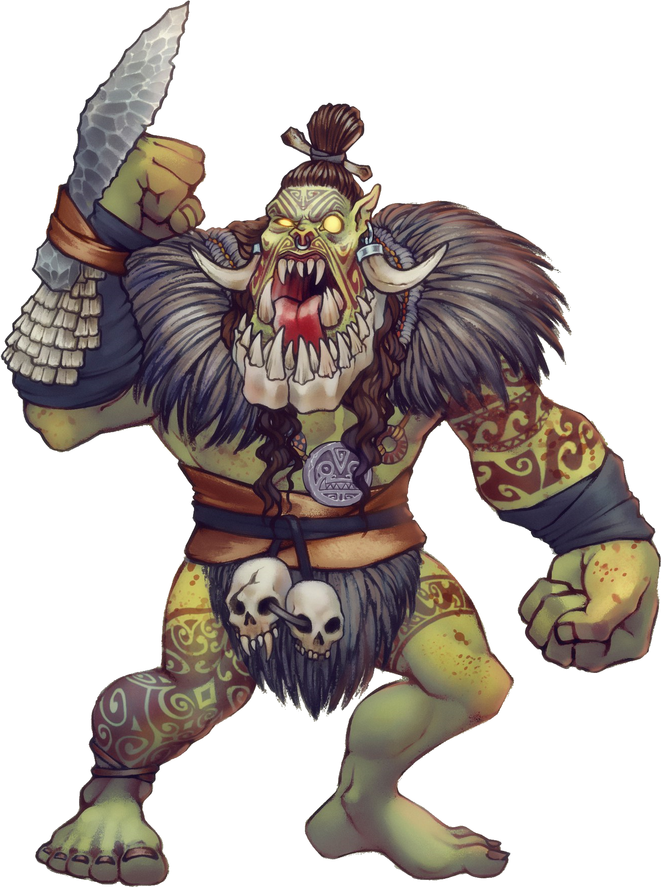 Fantasy Orc Warrior Artwork PNG Image