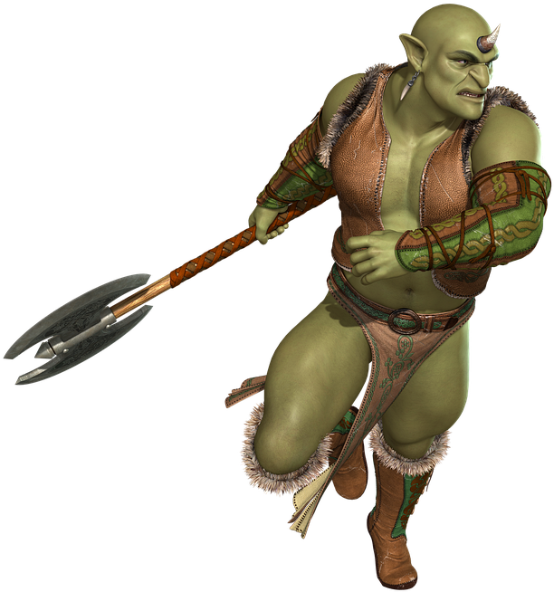 Fantasy Orc Warrior PNG Image