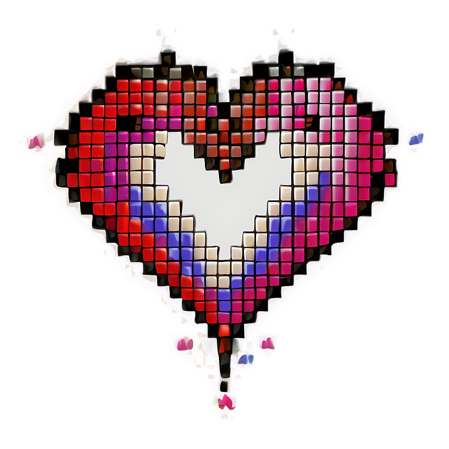 Fantasy Pixel Heart Png Gwg75 PNG Image