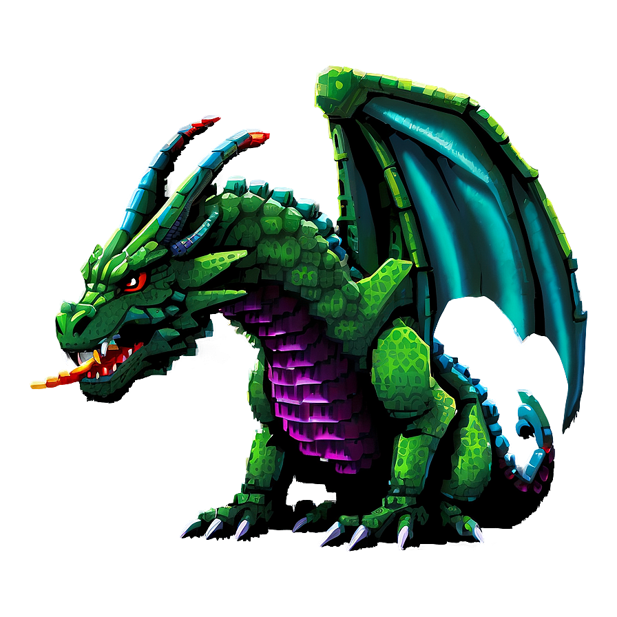 Fantasy Pixelated Dragon Png Jym PNG Image