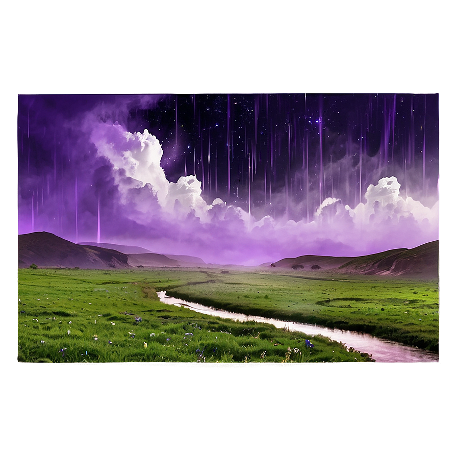 Fantasy Purple Rain Landscape Png 80 PNG Image