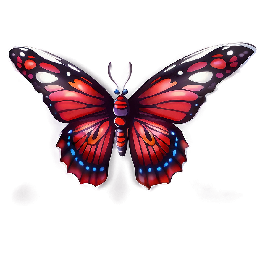 Fantasy Red Butterfly Png Rvp24 PNG Image