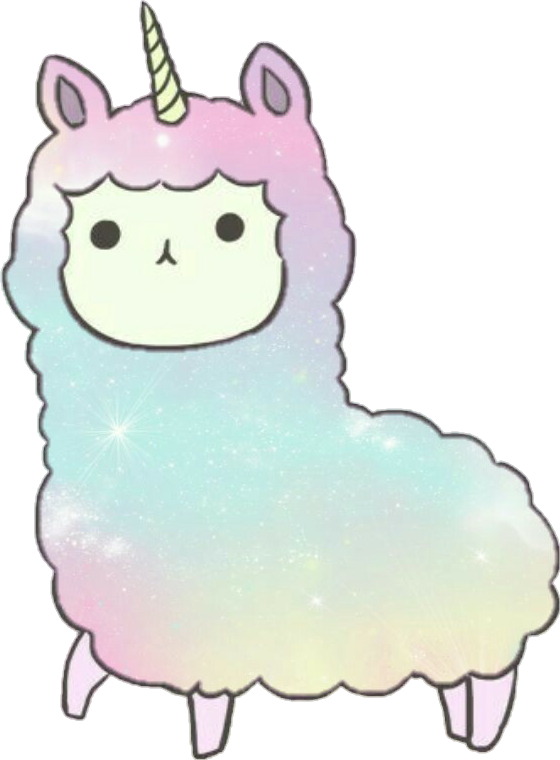 Fantasy Unicorn Alpaca Cartoon.png PNG Image