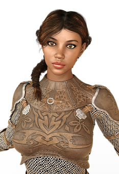 Fantasy Warrior Woman Armor PNG Image