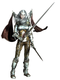 Fantasy Warrior Woman Armor PNG Image