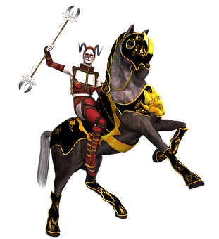 Fantasy Warrioron Horseback PNG Image