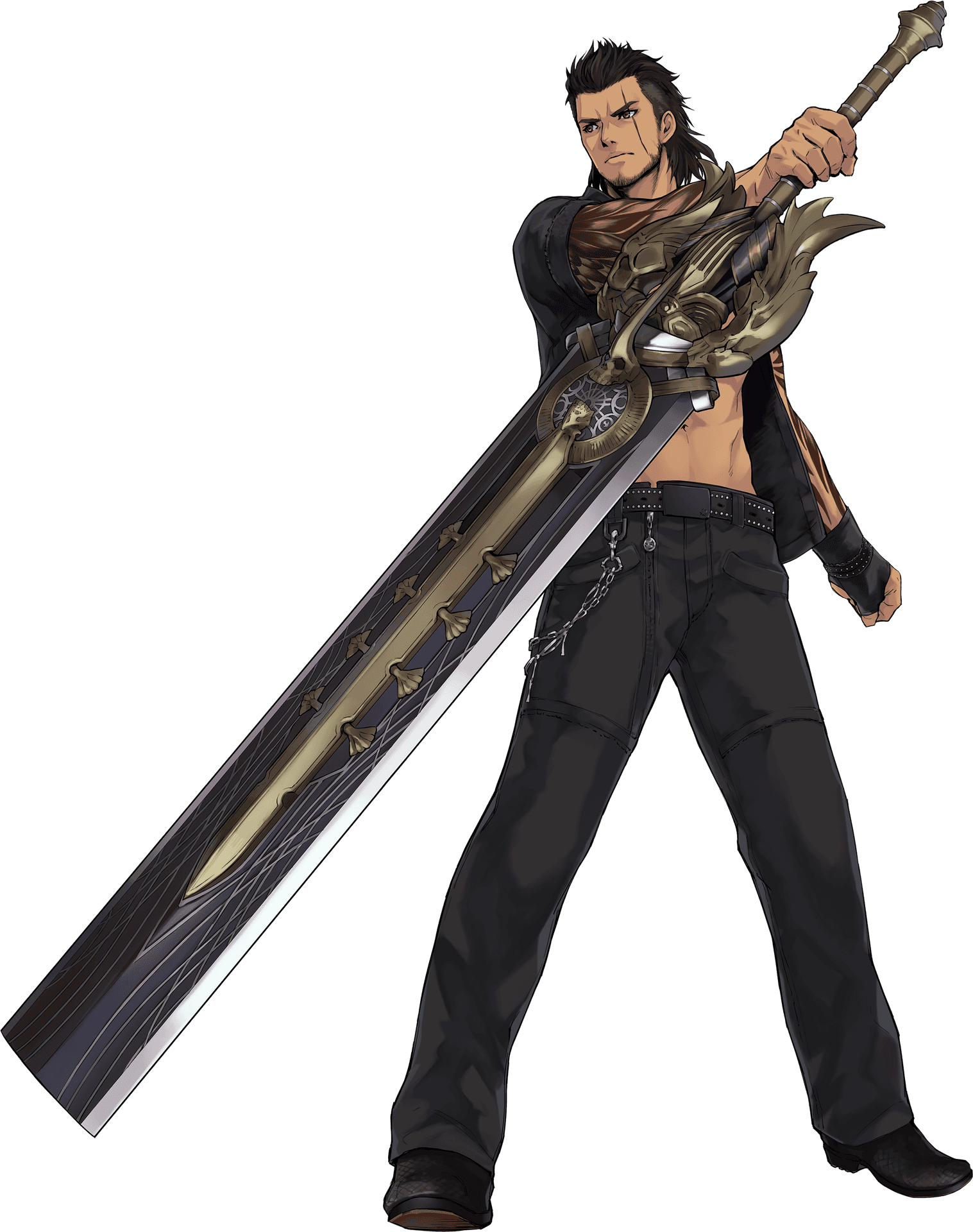 Fantasy Warriorwith Giant Sword PNG Image