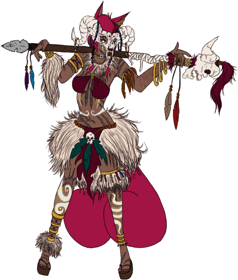 Fantasy_ Witch_ Warrior_ Illustration.png PNG Image