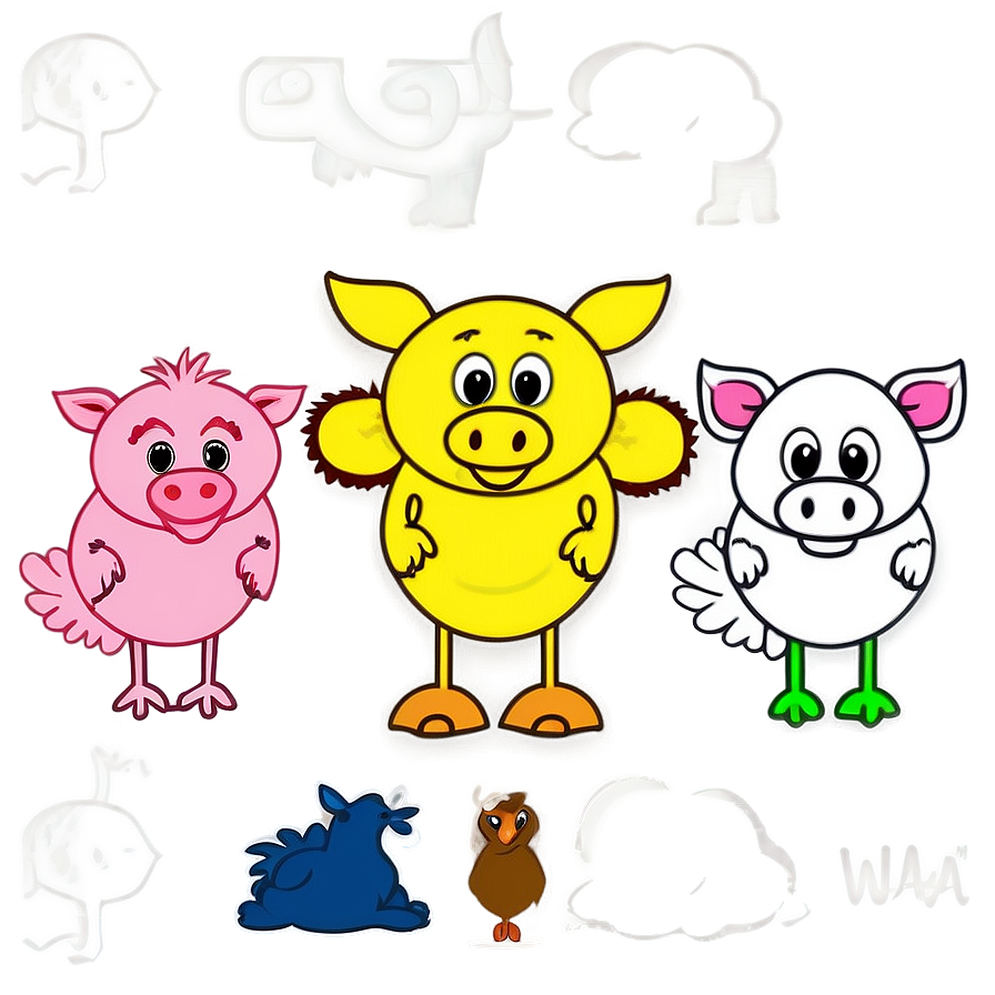 Farm Animals Coloring Page Png Ppo59 PNG Image