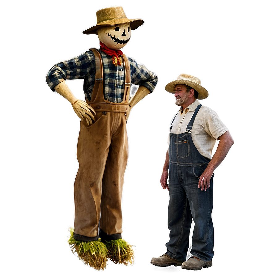 Farmer And Scarecrow Png Myc PNG Image