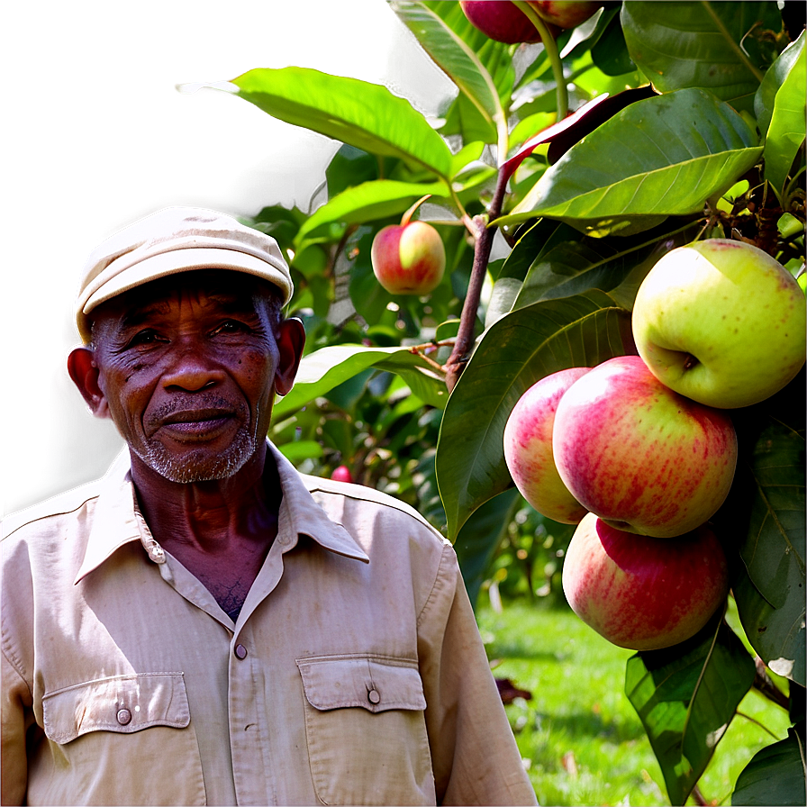 Farmer In Orchard Png Qyo84 PNG Image