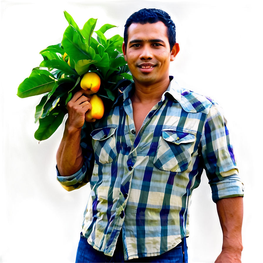 Farmer In Orchard Png Rvp PNG Image