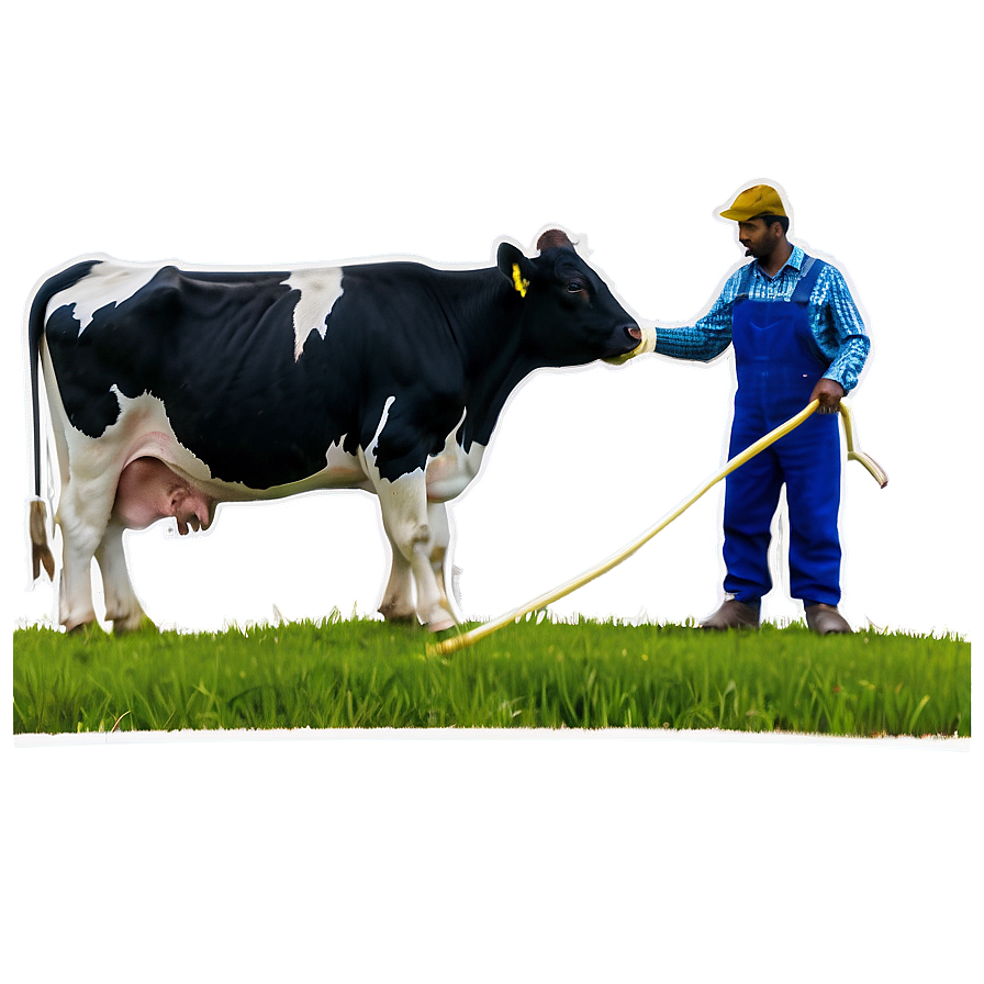 Farmer Milking Cow Png Fvk39 PNG Image