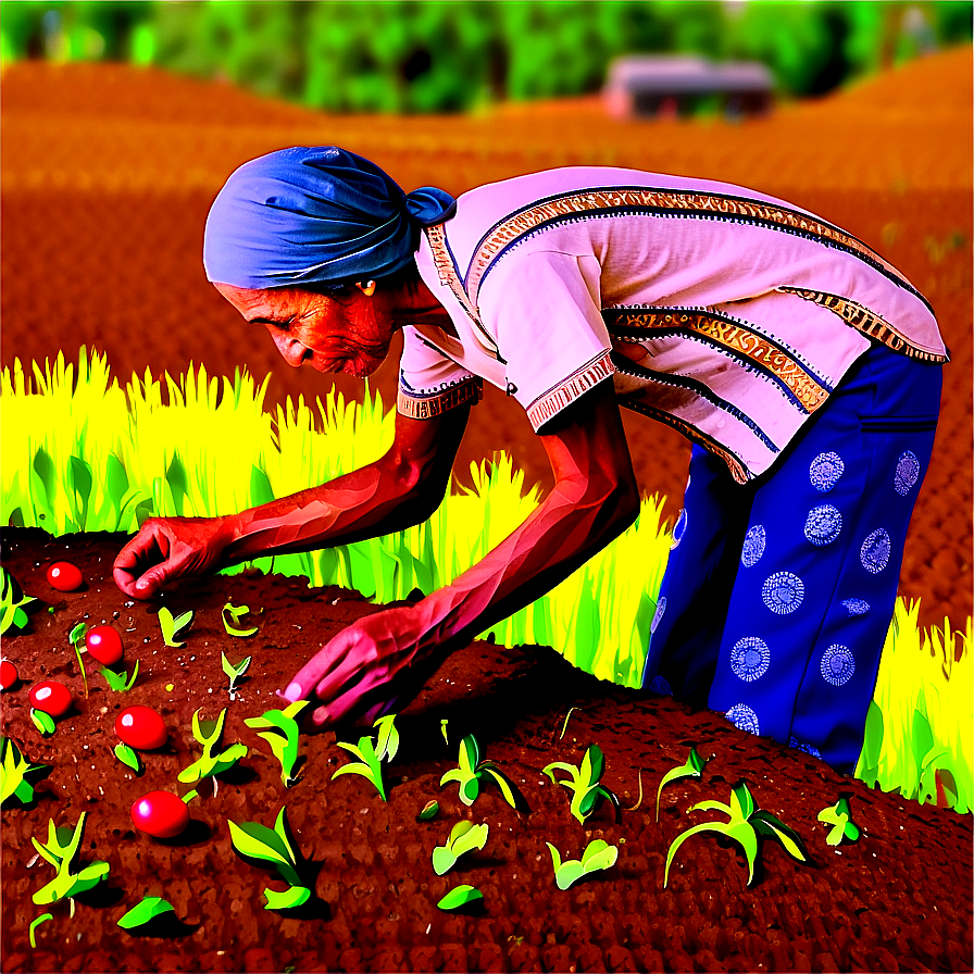 Farmer Sowing Seeds Png 05242024 PNG Image