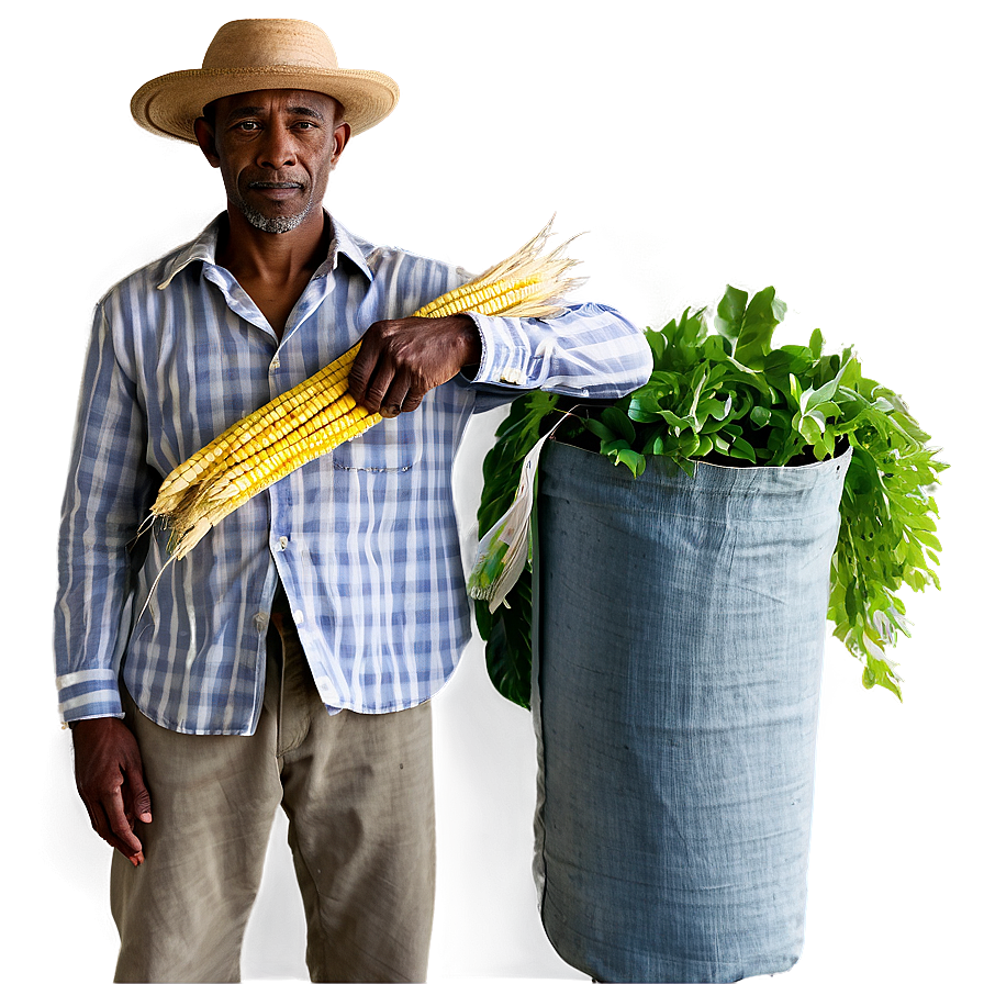 Farmer With Crops Png Crv17 PNG Image