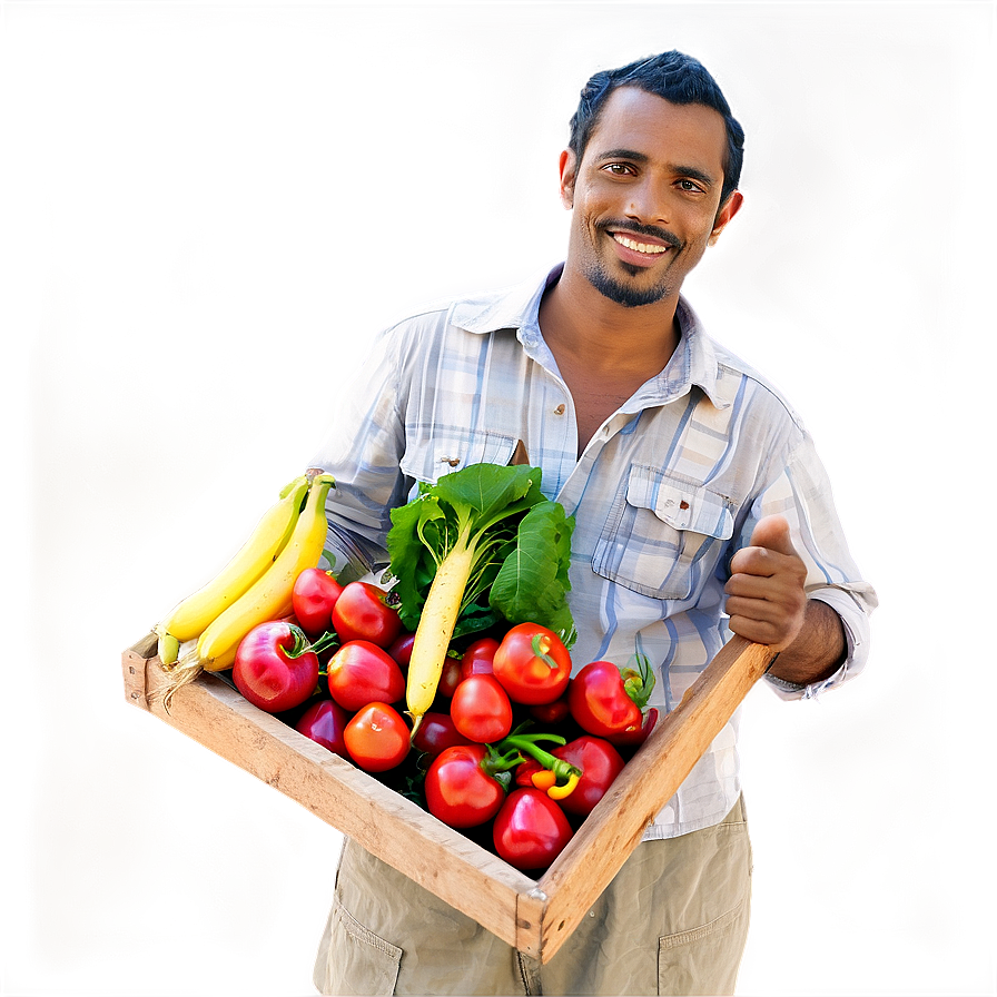 Farmer With Organic Produce Png Wbw85 PNG Image