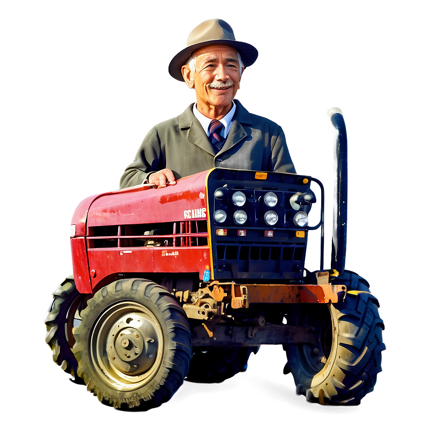 Farmer With Tractor Png 05242024 PNG Image