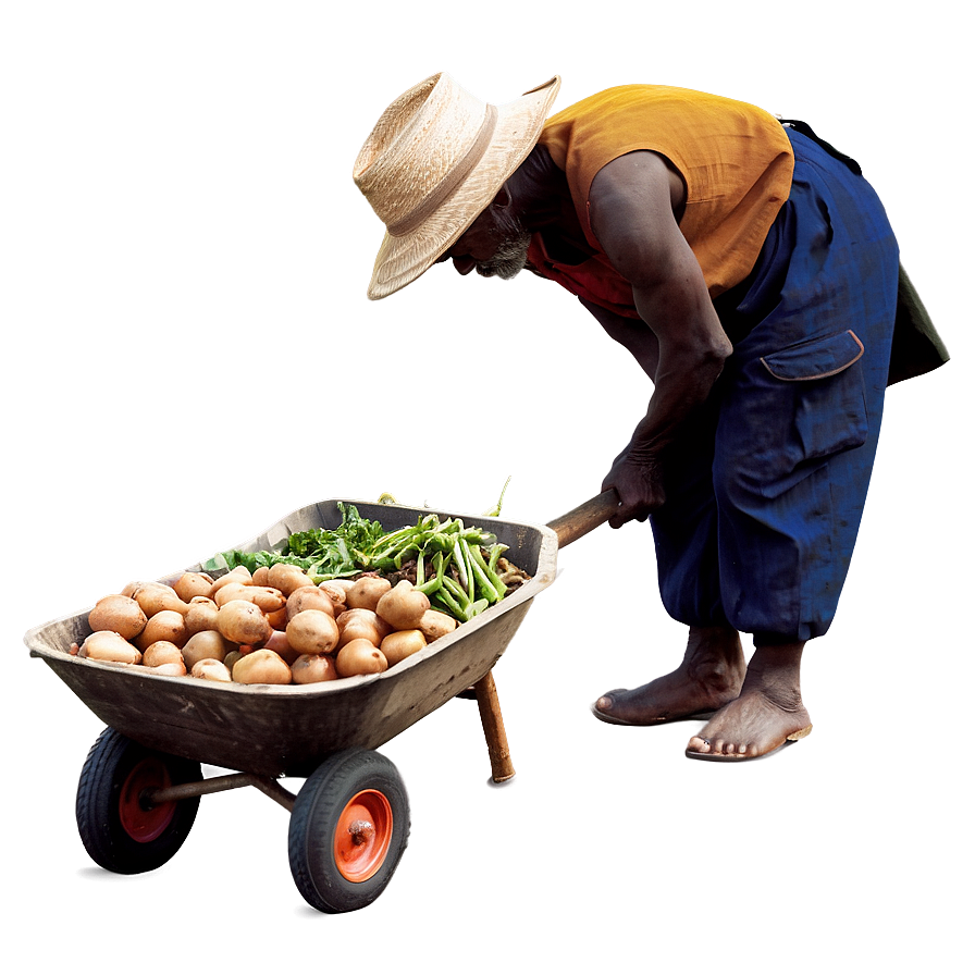 Farmer With Wheelbarrow Png Ykm PNG Image