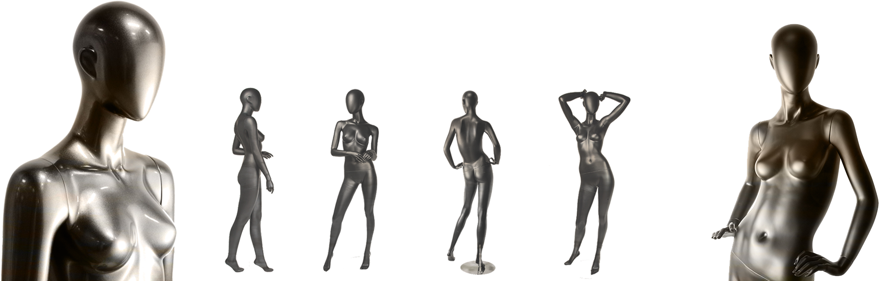 Fashion Mannequinsin Various Poses PNG Image