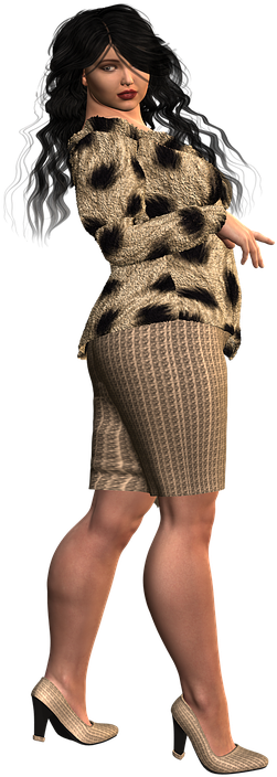 Fashion_ Model_in_ Textured_ Outfit PNG Image