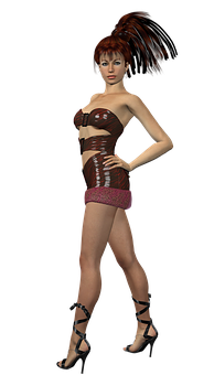 Fashionable3 D Model Pose PNG Image