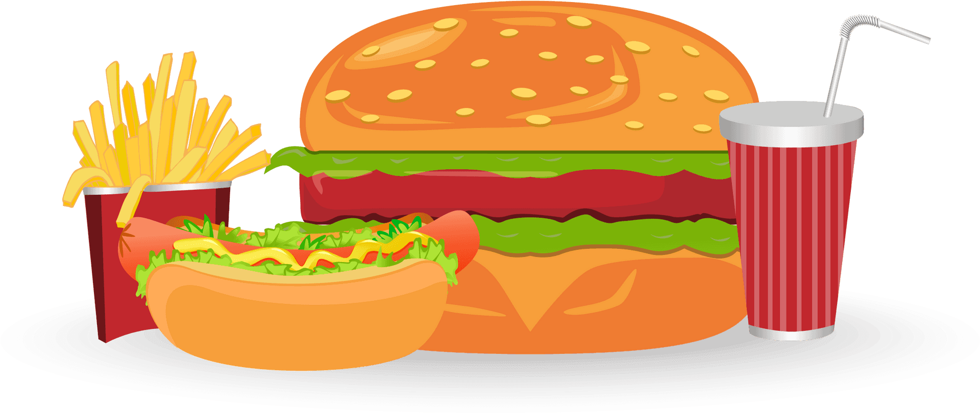 Fast Food Combo Illustration.png PNG Image