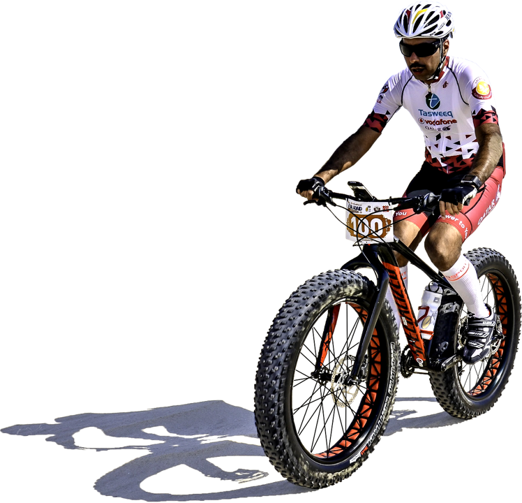 Fat Tire Bike Rider Qatar PNG Image