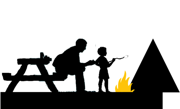 Father Child Camping Silhouette PNG Image