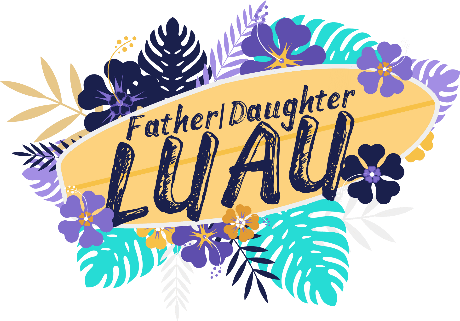 Father Daughter Luau Event Graphic PNG Image