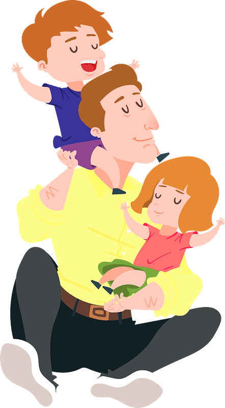 Father Playing With Children PNG Image