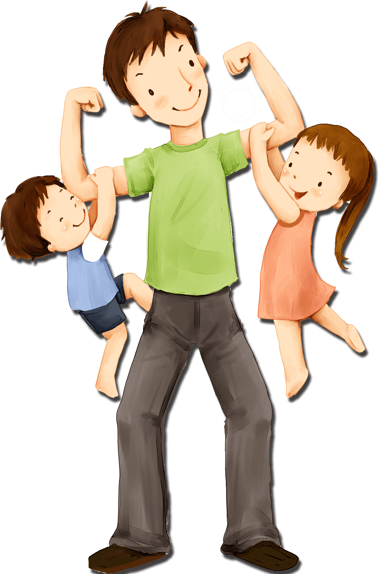 Father Playing With Children PNG Image