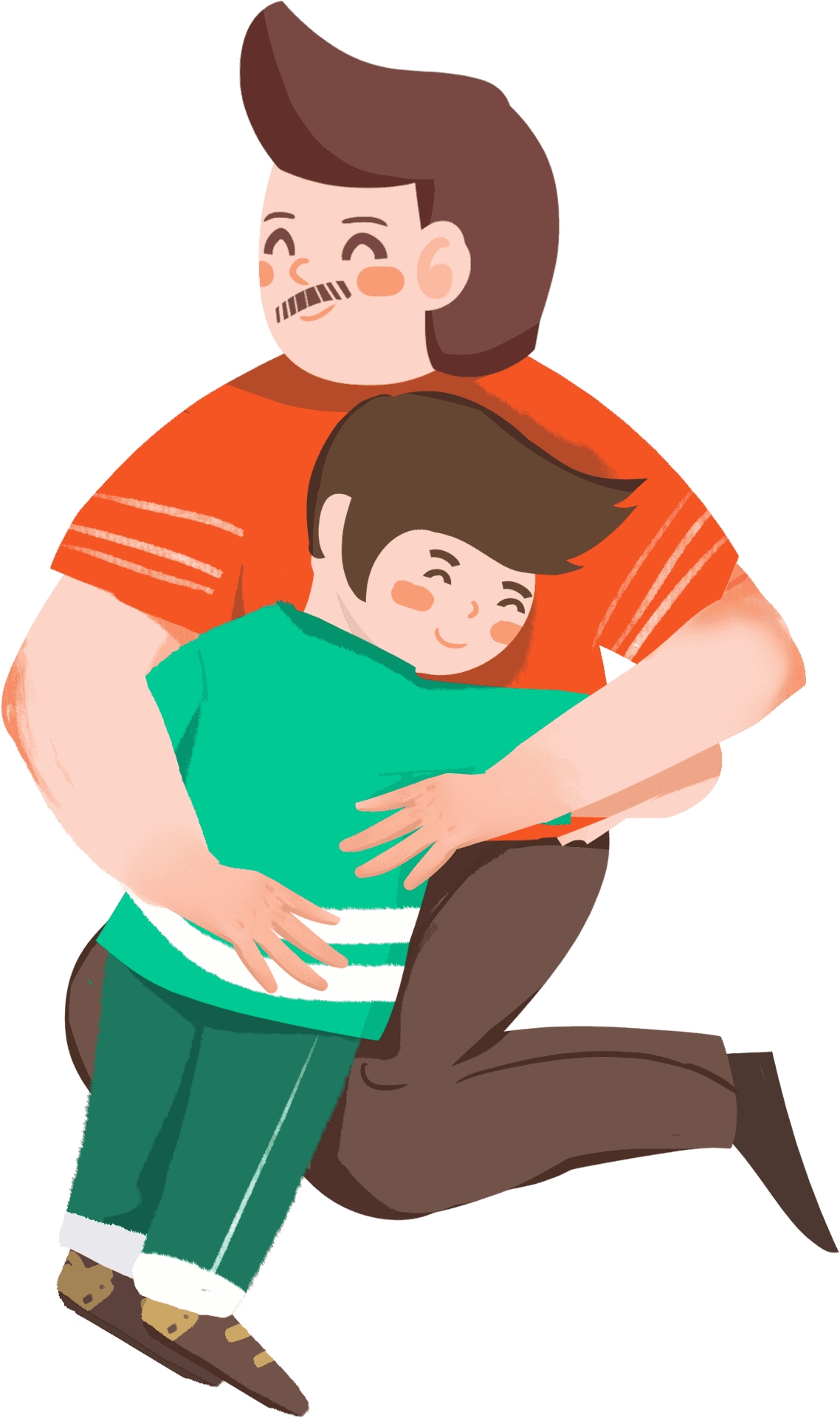 Father Son Embrace Illustration.png PNG Image