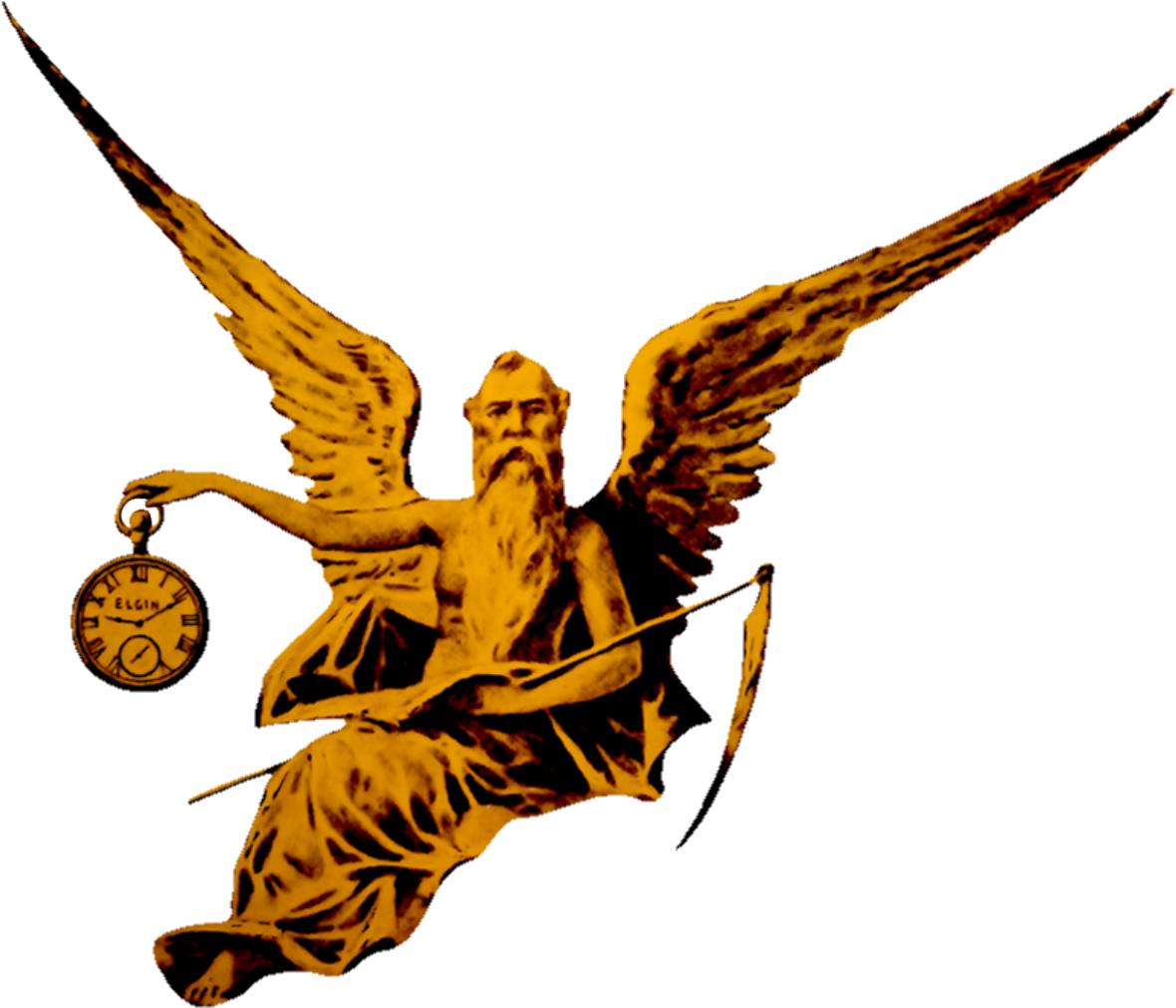 Father_ Time_ Flying_ With_ Scythe_ And_ Hourglass.png PNG Image