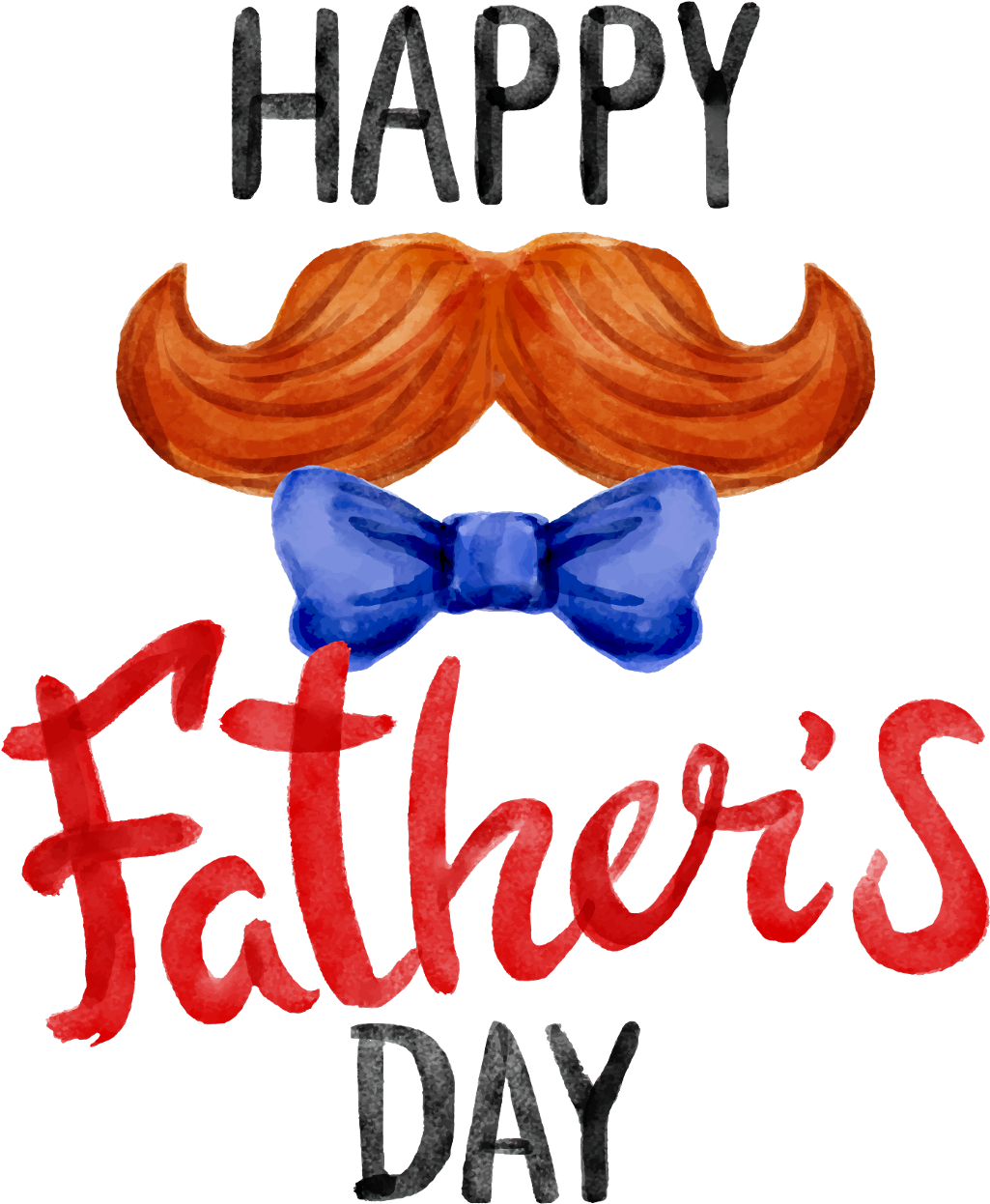 Fathers Day Celebration Mustacheand Bow Tie PNG Image