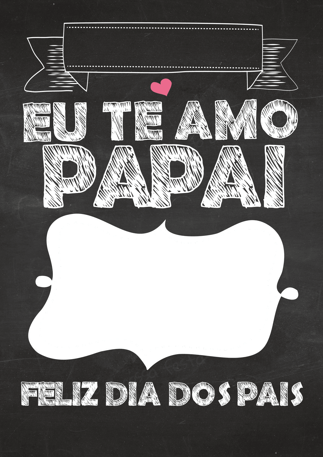 Fathers Day Love Message Chalkboard PNG Image