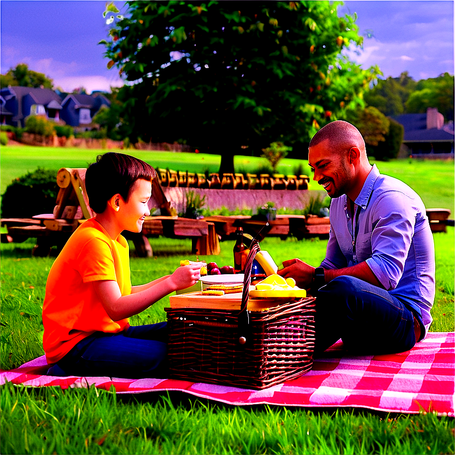 Fathers Day Picnic Scene Png Nvm PNG Image