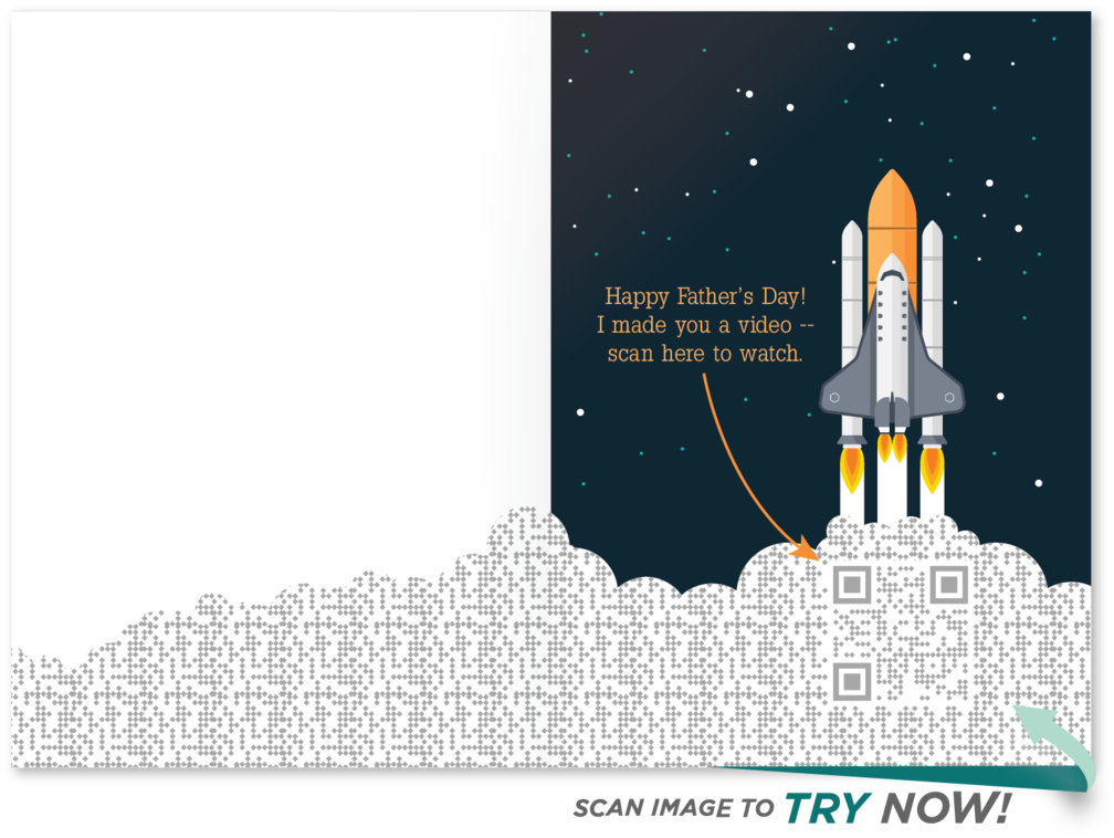 Fathers Day Space Shuttle Card PNG Image