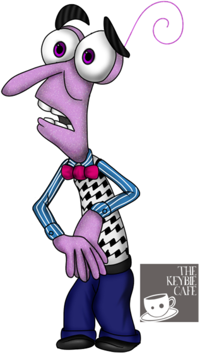 Fearful Purple Cartoon Character PNG Image