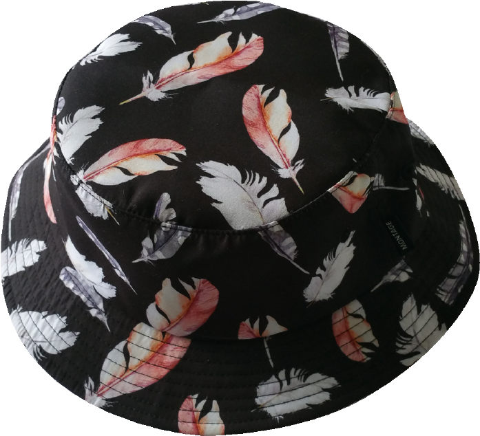 Feather Print Bucket Hat PNG Image